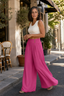 Women's High-Waisted Pleated Wide-Leg Pants