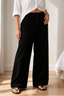 Women's High-Waisted Stretch Corduroy Wide-Leg Pants in black