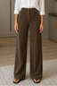 Women's High-Waisted Stretch Corduroy Wide-Leg Pants in dark brown