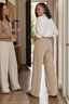 Women's High-Waisted Stretch Corduroy Wide-Leg Pants