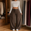 Women's High-Waisted Stretch Waist Wide-Leg Pull-On Pants with Pockets