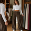 Women's High-Waisted Stretch Waist Wide-Leg Pull-On Pants with Pockets