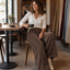 Women's High-Waisted Stretch Waist Wide-Leg Pull-On Pants with Pockets