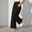 Women's High-Waisted Tailored Wide-Leg Dress Pants in black