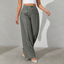 Women's High-Waisted Tailored Wide-Leg Dress Pants in gray