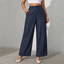 Women's High-Waisted Tailored Wide-Leg Dress Pants in navy blue
