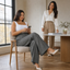 Women's High-Waisted Tailored Wide-Leg Dress Pants