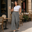 Women's High-Waisted Tailored Wide-Leg Dress Pants