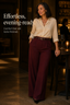 Women's High-Waisted Wide-Leg Pants with Matching Belt