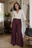 Women's High-Waisted Wide-Leg Pants with Matching Belt