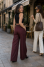 Women's High-Waisted Wide-Leg Pants with Matching Belt