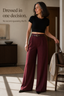Women's High-Waisted Wide-Leg Pants with Matching Belt