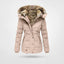 Women's hooded parka puffer coat in blush pink