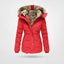 Women's hooded parka puffer coat in red