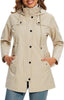 Beige raincoat shown from the front