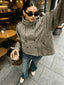 Houndstooth cropped jacket shown from the side