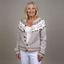 Women's Icelandic fair isle knit cardigan in cream, front view