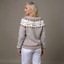 Back view of the cream Icelandic knit cardigan