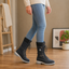 Women's knee high side zip winter boots in black
