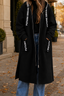 Women's knee length hooded zip sweatshirt coat in black