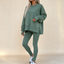 Women's Knit Loungewear Set with Thumbhole Top and Pants