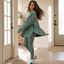 Women's Knit Loungewear Set with Thumbhole Top and Pants