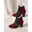 Lace panel ankle boots styled with accessories