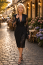 Women's Lace Sleeve Wrap Bodycon Cocktail Dress