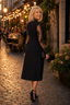 Women's Lace Sleeve Wrap Bodycon Cocktail Dress