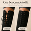 Back lacing adjusts to the leg shape