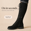 Side zip closure of the over the knee boots