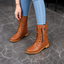 Women's lace up side zip ankle boots in brown