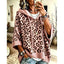Women's Leopard Animal Print Hooded Pullover Sweater in pink