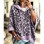 Women's Leopard Animal Print Hooded Pullover Sweater in purple