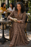 Women's Leopard Print Button Front Maxi Shirt Dress