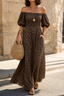 Women's Leopard Print Square Neck Maxi Dress