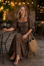 Women's Leopard Print Square Neck Maxi Dress