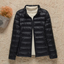 Women's lightweight packable puffer jacket in black