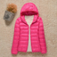 Women's lightweight packable puffer jacket in pink