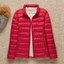 Women's lightweight packable puffer jacket in red