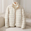 Women's lightweight quilted puffer jacket in beige