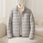 Women's lightweight quilted puffer jacket in grey