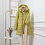 Women's long hooded puffer coat in yellow