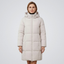 Women's longline hooded puffer coat in white