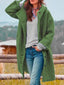 Women's longline plush fleece coat in dark green