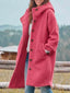 Women's longline plush fleece coat in rose pink