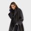 Women's longline wool blend overcoat in black