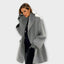 Women's longline wool blend overcoat in grey