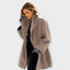 Women's longline wool blend overcoat in khaki