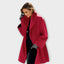 Women's longline wool blend overcoat in red